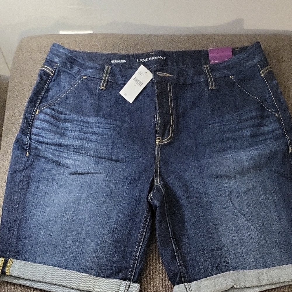 Lane Bryant Denim Shorts - Dark Blue